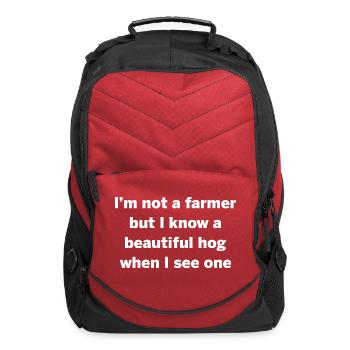 I'm not a farmer but I know a beautiful hog when I - Computer Backpack - red - Front