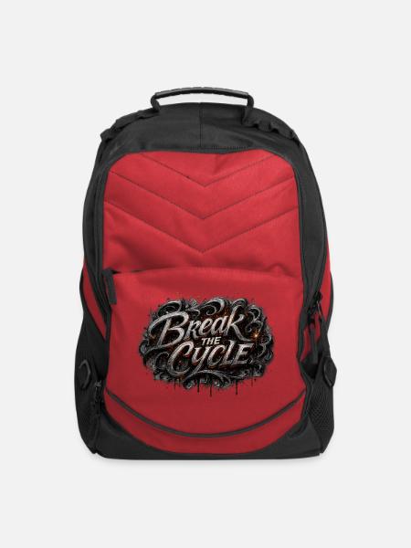 Break the Cycle Graffiti - Computer Backpack - red