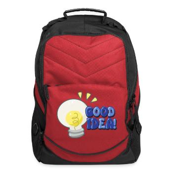 Cute Good Idea Light Bulb Typography Art - Computer Backpack - red - Front