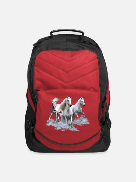 Horses - Computer Backpack - red