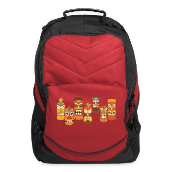 Tribal Tiki Masks - Computer Backpack - red - Front