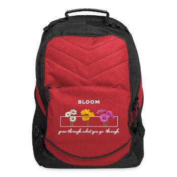 Bloom Floral Inspirational Quote  - Computer Backpack - red - Front
