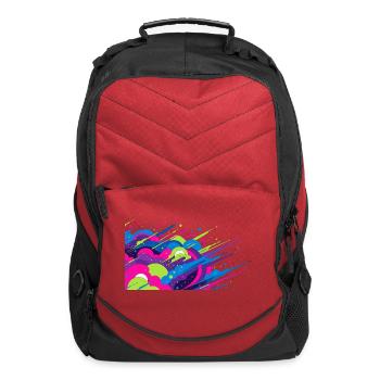 Neon Splash Graffiti Burst - Computer Backpack - red - Front
