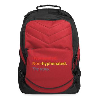 Hyphenated. Non-hyphenated. The irony. - Computer Backpack - red - Front