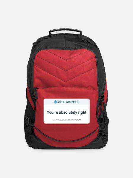 SYSTEM CONFIRMATION: You’re Absolutely Right - Computer Backpack - red