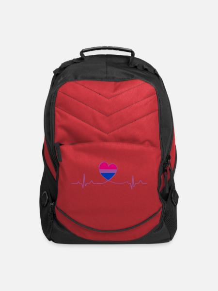 Bisexual Heartbeat - Computer Backpack - red