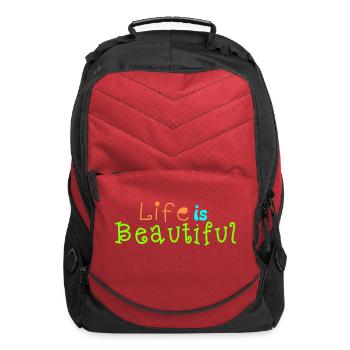 life is beautiful - Computer Backpack - red - Front
