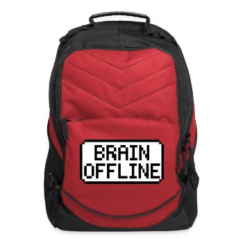 Brain Offline Pixel Art Funny Quote - Computer Backpack - red - Front