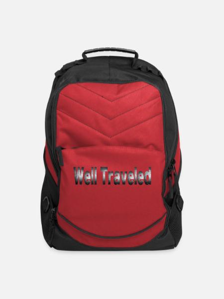 Well Traveled - Computer Backpack - red