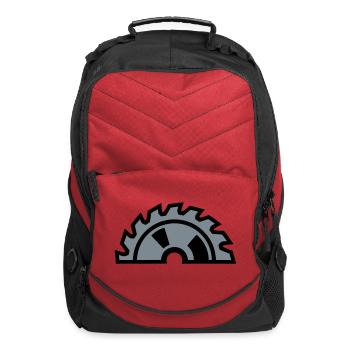 Circular Saw Blade Half Logo - Computer Backpack - red - Front