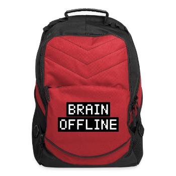 Brain Offline Bold Pixel Type Quote - Computer Backpack - red - Front