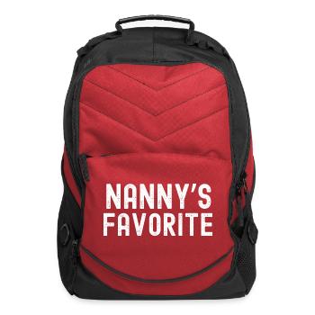 Nanny's Favorite (distressed font) - Computer Backpack - red - Front