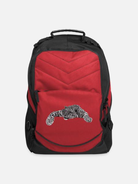 Relaxing snow leopard - Computer Backpack - red