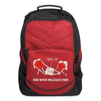 Water Molecule - Computer Backpack - red - Front