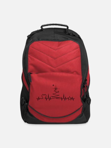 Simple Modern Christmas Doodle - Computer Backpack - red