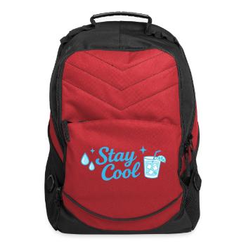 Stay Cool Summer Drink Typography Design - Computer Backpack - red - Front