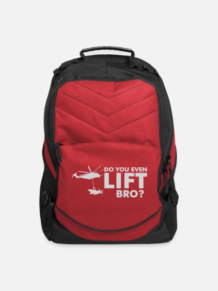Do You Even Lift Bro Helicopter Tee - Computer Backpack - red