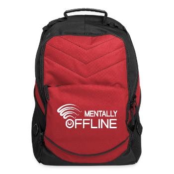 Mentally Offline Funny Introvert Quote Design - Computer Backpack - red - Front
