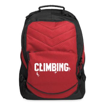 Climbing Silhouettes Bold Text - Computer Backpack - red - Front