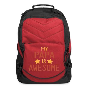 My Papa Is Awesome - Computer Backpack - red - Front