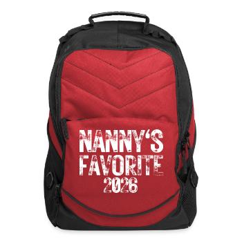 NANNY'S FAVORITE 2026 (Heavily Distressed Font) - Computer Backpack - red - Front