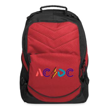 AC/DC Logo With Lightning Bolt on Men's Premium - Computer Backpack - red - Front