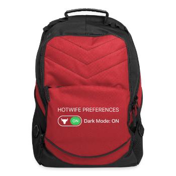 Hotwife Preferences: Dark Mode - Computer Backpack - red - Front