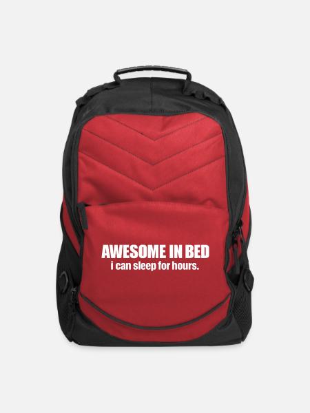 Awesome in Bed Sleep Hours Quote - Computer Backpack - red