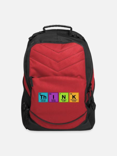 Think Periodic Table Typography - Computer Backpack - red