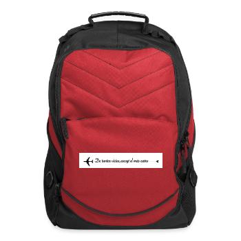 Vintage Airplane Quote Graphic - Computer Backpack - red - Front