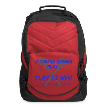 If you re gonna play, Play to win 1 Cor. Lacrosse - Computer Backpack - red - Front