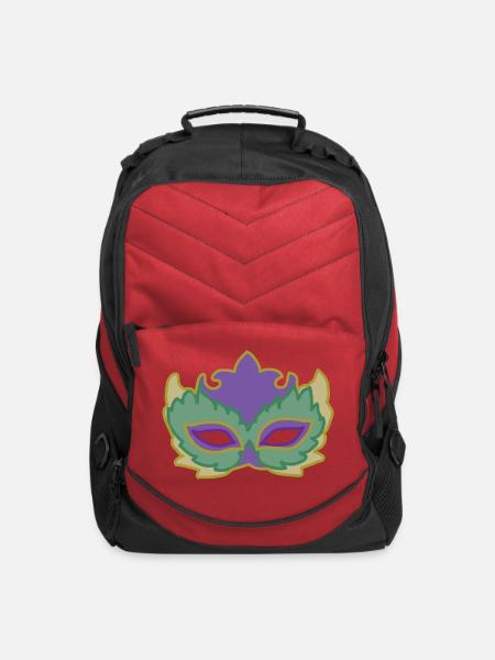 Mardi Gras Mask - Computer Backpack - red