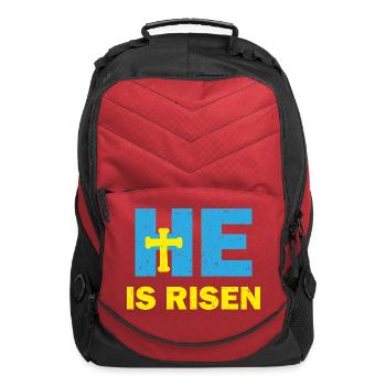 He Is Risen Christian Religious Easter Spiritual - Computer Backpack - red - Front