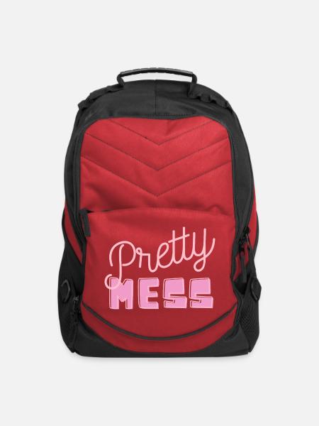 Pretty mess in pink - Computer Backpack - red