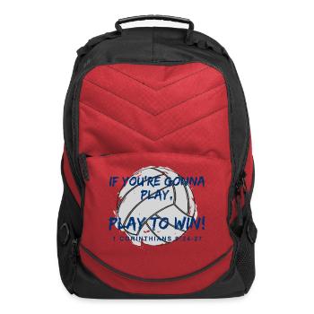 If you re gonna play Play to win 1 Cor. Volleyball - Computer Backpack - red - Front