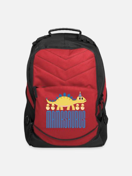 Mamasaurus And Her Babies - Computer Backpack - red