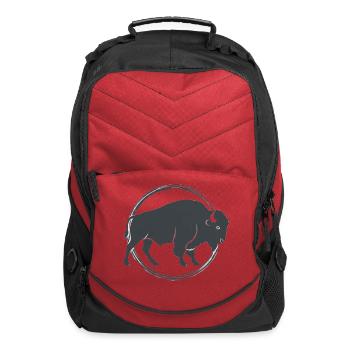 Buffalo Circle Emblem - Computer Backpack - red - Front