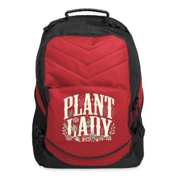 Plant Lady Succulent Typography - Computer Backpack - red - Front