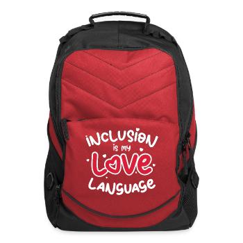 Inclusion Is My Love Language Graphic - Computer Backpack - red - Front