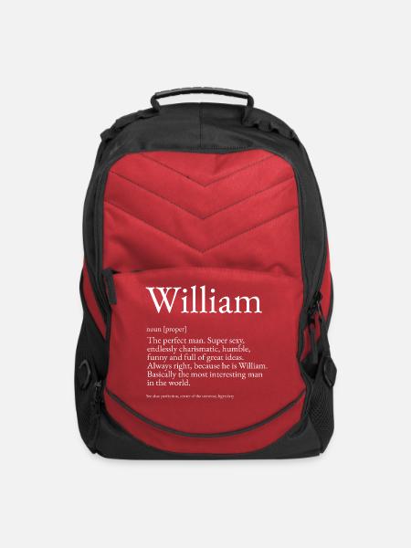 William Dictionary Definition Name William - Computer Backpack - red