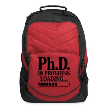 Ph.D. In Progress Loading... - Computer Backpack - red - Front