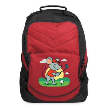 Mouse golf player - Computer Backpack - red - Front