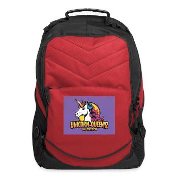 Comic blue pink and purple Unicorn_Queen92 twitch - Computer Backpack - red - Front