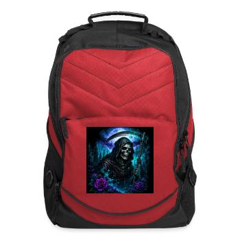 Neon skull in Roses - Computer Backpack - red - Front