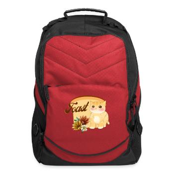 Cat Flower Toast, Funny Cat - Computer Backpack - red - Front