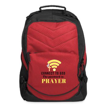 Connect To God-The Password is Prayer - Computer Backpack - red - Front