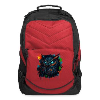 Owl Neon Splash - Computer Backpack - red - Front