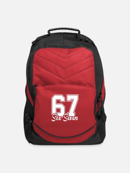 Six Seven 67 College Number Meme 67 - Computer Backpack - red