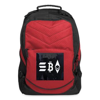 Bitcoin Eth Crest - Computer Backpack - red - Front