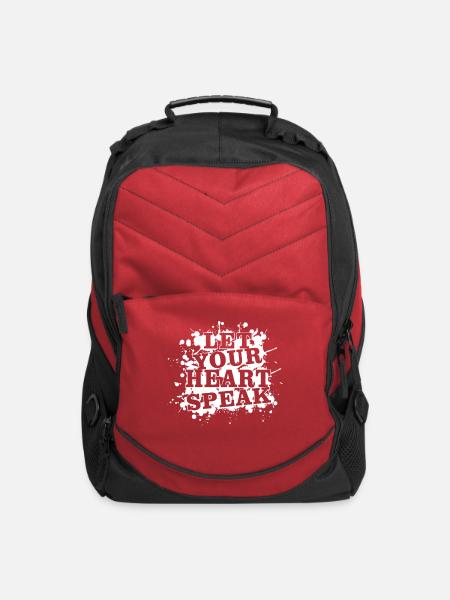 Let Your Heart Speak - Computer Backpack - red